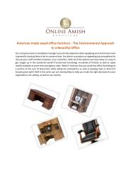 American made wood office furniture - The Environmental Approach to a Beautiful Office.pdf